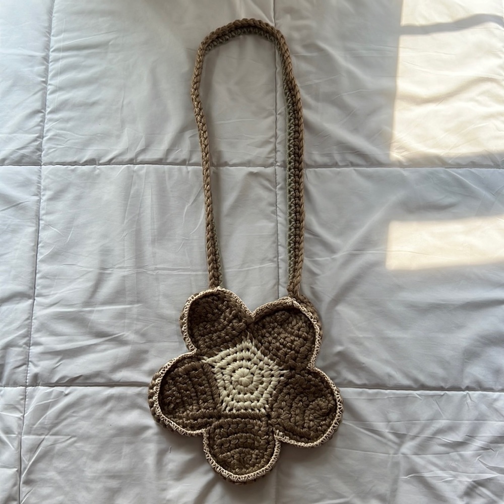 Handmade crochet flower purse